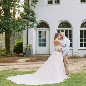 Two-piece chiffon boho wedding & engagement gown